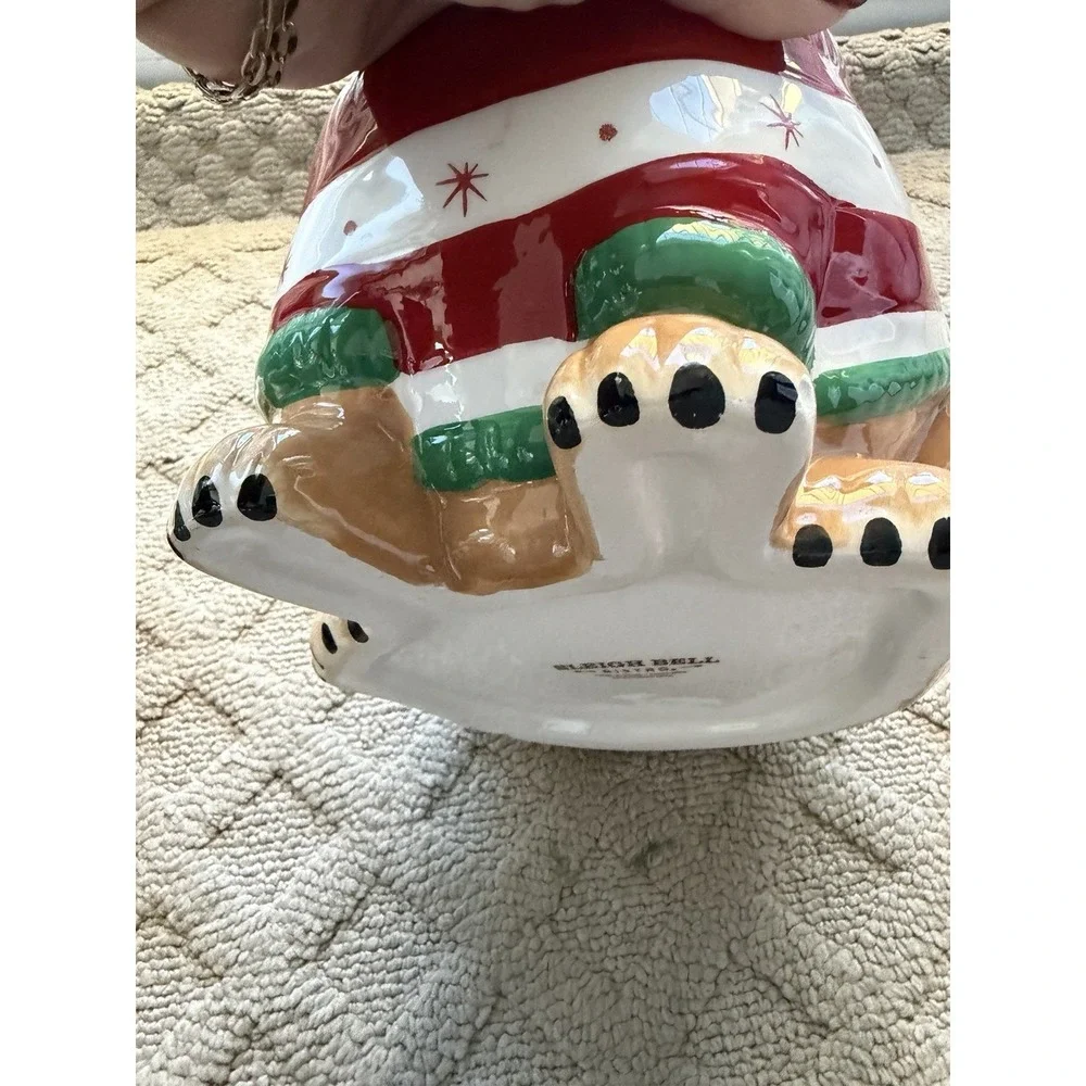 SLEIGHBELL BISTRO Christmas Santa Pug Bulldog Ceramic Cookie Jar